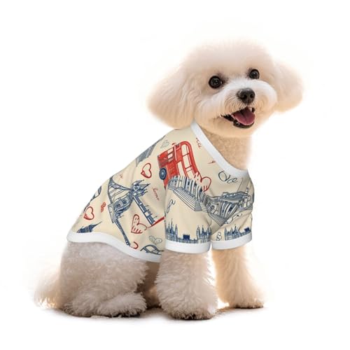 Myfsucce Hundebekleidung für kleine Hunde, Londoner Busse, Hunde-Shirts für Jungen, Mädchen, Welpen, Haustiere, Katzen, Sommer, passend für 1,8–2,9 kg Myfsucce Hundebekleidung für kleine Hunde, Londoner Busse, Hunde-Shirts für Jungen, Mädchen, Welpen, Haustiere, Katzen, Sommer, passend für 1,8–2,9 kg von Myfsucce