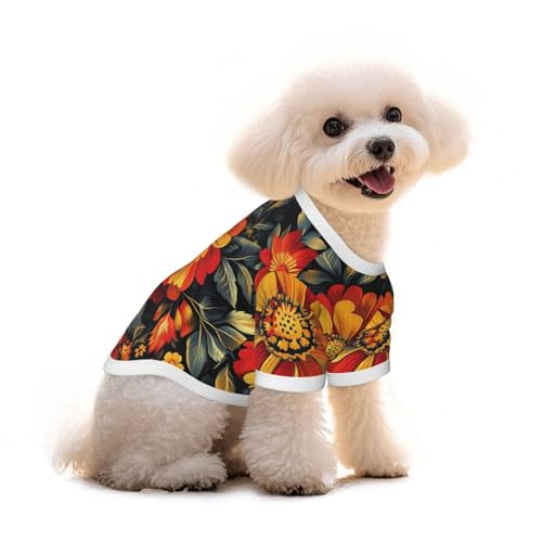 Myfsucce Hundebekleidung für kleine Hunde, Orangerte Blume, schwarzes Design, Hunde-Shirts für Jungen, Mädchen, Welpen, Haustiere, Katzen, Sommer, passend für 2,9–4,5 kg Myfsucce Hundebekleidung für kleine Hunde, Orangerte Blume, schwarzes Design, Hunde-Shirts für Jungen, Mädchen, Welpen, Haustiere, Katzen, Sommer, passend für 2,9–4,5 kg von Myfsucce