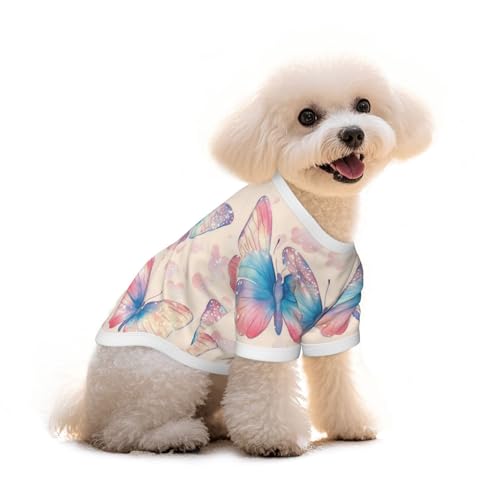Myfsucce Hundebekleidung für kleine Hunde, Pastellfarben, Schmetterlingsmuster, Hunde-Shirts für Jungen, Mädchen, Welpen, Haustiere, Katzen, Sommer, passend für 2,9–4,5 kg Myfsucce Hundebekleidung für kleine Hunde, Pastellfarben, Schmetterlingsmuster, Hunde-Shirts für Jungen, Mädchen, Welpen, Haustiere, Katzen, Sommer, passend für 2,9–4,5 kg von Myfsucce