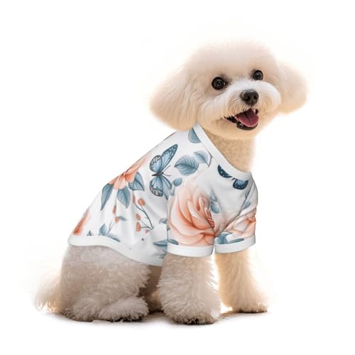 Myfsucce Hundebekleidung für kleine Hunde, Pfirsichrose, Blauschmetterling, Hunde-Shirts für Jungen, Mädchen, Welpen, Haustiere, Katzen, Sommer, passend für 1,8–2,9 kg Myfsucce Hundebekleidung für kleine Hunde, Pfirsichrose, Blauschmetterling, Hunde-Shirts für Jungen, Mädchen, Welpen, Haustiere, Katzen, Sommer, passend für 1,8–2,9 kg von Myfsucce
