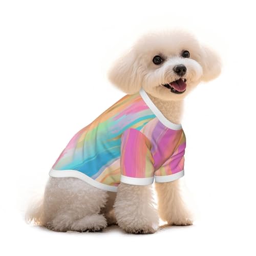 Myfsucce Hundebekleidung für kleine Hunde, Regenbogenfarben gestreift, für Jungen, Mädchen, Welpen, Haustiere, Katzen, Sommer, passend für 5 - 7,3 kg Myfsucce Hundebekleidung für kleine Hunde, Regenbogenfarben gestreift, für Jungen, Mädchen, Welpen, Haustiere, Katzen, Sommer, passend für 5 - 7,3 kg von Myfsucce
