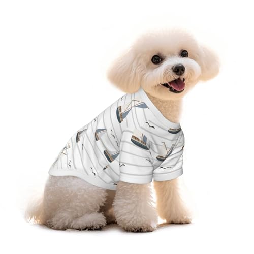 Myfsucce Hundebekleidung für kleine Hunde, Segelboot, gestreiftes Muster, Hunde-Shirts für Jungen, Mädchen, Welpen, Haustiere, Katzen, Sommer, passend für 2,9–4,5 kg Myfsucce Hundebekleidung für kleine Hunde, Segelboot, gestreiftes Muster, Hunde-Shirts für Jungen, Mädchen, Welpen, Haustiere, Katzen, Sommer, passend für 2,9–4,5 kg von Myfsucce
