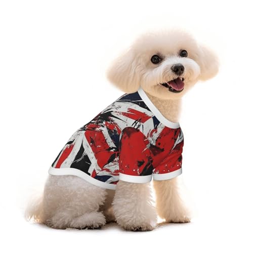 Myfsucce Hundebekleidung für kleine Hunde, UK-Flagge, Splash-Hunde-Shirt, für Jungen, Mädchen, Welpen, Haustiere, Katzen, Sommergröße, 2,9–4,5 kg Myfsucce Hundebekleidung für kleine Hunde, UK-Flagge, Splash-Hunde-Shirt, für Jungen, Mädchen, Welpen, Haustiere, Katzen, Sommergröße, 2,9–4,5 kg von Myfsucce