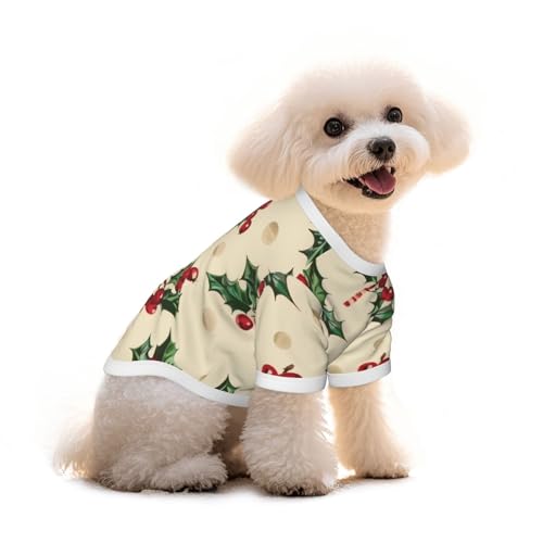 Myfsucce Hundebekleidung für kleine Hunde, Weihnachten, Stechpalmenblätter, Weihnachts-Hunde-Shirts für Jungen, Mädchen, Welpen, Haustiere, Katzen, Sommer, passend für 1,8–2,9 kg Myfsucce Hundebekleidung für kleine Hunde, Weihnachten, Stechpalmenblätter, Weihnachts-Hunde-Shirts für Jungen, Mädchen, Welpen, Haustiere, Katzen, Sommer, passend für 1,8–2,9 kg von Myfsucce
