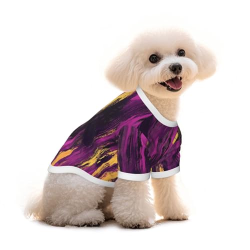 Myfsucce Hundebekleidung für kleine Hunde, abstrakte Hunde-Shirts für Jungen, Mädchen, Welpen, Haustiere, Katzen, Sommer, passend für 1,8–2,9 kg, Violett / goldfarben Myfsucce Hundebekleidung für kleine Hunde, abstrakte Hunde-Shirts für Jungen, Mädchen, Welpen, Haustiere, Katzen, Sommer, passend für 1,8–2,9 kg, Violett / goldfarben von Myfsucce