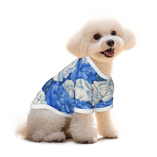 Myfsucce Hundebekleidung für kleine Hunde, blau-weiße Nelken, Blume, Hunde-Shirts für Jungen, Mädchen, Welpen, Haustiere, Katzen, Sommer, passend für 5 - 7,3 kg Myfsucce Hundebekleidung für kleine Hunde, blau-weiße Nelken, Blume, Hunde-Shirts für Jungen, Mädchen, Welpen, Haustiere, Katzen, Sommer, passend für 5 - 7,3 kg von Myfsucce