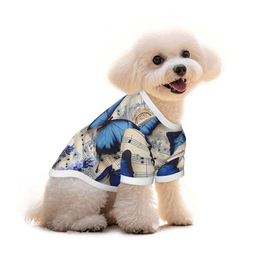 Myfsucce Hundebekleidung für kleine Hunde, blaue Schmetterlinge, Lavendel, Musik, Hunde-Shirts für Jungen, Mädchen, Welpen, Haustiere, Katzen, Sommergröße, 5 - 7,3 kg Myfsucce Hundebekleidung für kleine Hunde, blaue Schmetterlinge, Lavendel, Musik, Hunde-Shirts für Jungen, Mädchen, Welpen, Haustiere, Katzen, Sommergröße, 5 - 7,3 kg von Myfsucce