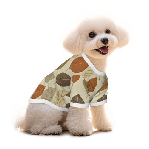 Myfsucce Hundebekleidung für kleine Hunde, braune Blätter, Beige, Hunde-Shirts für Jungen, Mädchen, Welpen, Haustiere, Katzen, Sommer, passend für 2,9–4,5 kg Myfsucce Hundebekleidung für kleine Hunde, braune Blätter, Beige, Hunde-Shirts für Jungen, Mädchen, Welpen, Haustiere, Katzen, Sommer, passend für 2,9–4,5 kg von Myfsucce