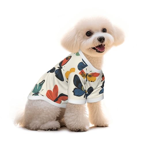 Myfsucce Hundebekleidung für kleine Hunde, bunte Schmetterlinge, Hunde-Shirts für Jungen, Mädchen, Welpen, Haustiere, Katzen, Sommer, passend für 2,9–4,5 kg Myfsucce Hundebekleidung für kleine Hunde, bunte Schmetterlinge, Hunde-Shirts für Jungen, Mädchen, Welpen, Haustiere, Katzen, Sommer, passend für 2,9–4,5 kg von Myfsucce