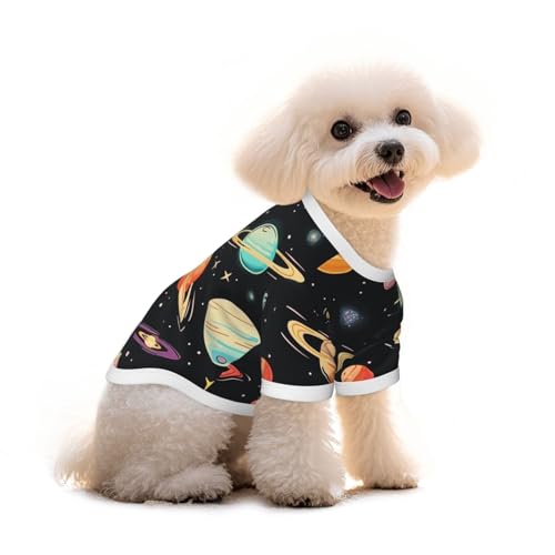 Myfsucce Hundebekleidung für kleine Hunde, buntes Planetenstern, Hunde-Shirts für Jungen, Mädchen, Welpen, Haustiere, Katzen, Sommer, passend für 5 - 7,3 kg Myfsucce Hundebekleidung für kleine Hunde, buntes Planetenstern, Hunde-Shirts für Jungen, Mädchen, Welpen, Haustiere, Katzen, Sommer, passend für 5 - 7,3 kg von Myfsucce