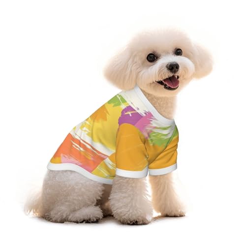 Myfsucce Hundebekleidung für kleine Hunde, buntes abstraktes Design, Hunde-Shirts für Jungen, Mädchen, Welpen, Haustiere, Katzen, Sommer, passend für 2,9–4,5 kg Myfsucce Hundebekleidung für kleine Hunde, buntes abstraktes Design, Hunde-Shirts für Jungen, Mädchen, Welpen, Haustiere, Katzen, Sommer, passend für 2,9–4,5 kg von Myfsucce