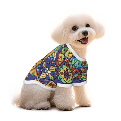 Myfsucce Hundebekleidung für kleine Hunde, ethnische mexikanische Fliesen, Hunde-Shirts für Jungen, Mädchen, Welpen, Haustiere, Katzen, Sommer, passend für 5 - 7,3 kg Myfsucce Hundebekleidung für kleine Hunde, ethnische mexikanische Fliesen, Hunde-Shirts für Jungen, Mädchen, Welpen, Haustiere, Katzen, Sommer, passend für 5 - 7,3 kg von Myfsucce