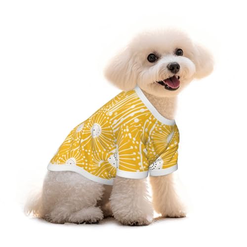 Myfsucce Hundebekleidung für kleine Hunde, gelbe Löwenzahn-Blumenmuster, für Jungen, Mädchen, Welpen, Haustiere, Katzen, Sommer, passend für 5 - 7,3 kg Myfsucce Hundebekleidung für kleine Hunde, gelbe Löwenzahn-Blumenmuster, für Jungen, Mädchen, Welpen, Haustiere, Katzen, Sommer, passend für 5 - 7,3 kg von Myfsucce