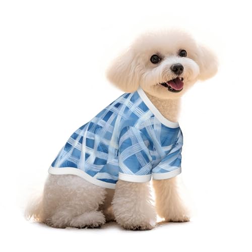Myfsucce Hundebekleidung für kleine Hunde, geometrische blaue Streifen, Hunde-Shirts für Jungen, Mädchen, Welpen, Haustiere, Katzen, Sommer, passend für 5 - 7,3 kg Myfsucce Hundebekleidung für kleine Hunde, geometrische blaue Streifen, Hunde-Shirts für Jungen, Mädchen, Welpen, Haustiere, Katzen, Sommer, passend für 5 - 7,3 kg von Myfsucce