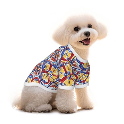 Myfsucce Hundebekleidung für kleine Hunde, mexikanisches Talavera-Muster, Hunde-Shirts für Jungen, Mädchen, Welpen, Haustiere, Katzen, Sommergröße, 1,8–2,9 kg Myfsucce Hundebekleidung für kleine Hunde, mexikanisches Talavera-Muster, Hunde-Shirts für Jungen, Mädchen, Welpen, Haustiere, Katzen, Sommergröße, 1,8–2,9 kg von Myfsucce