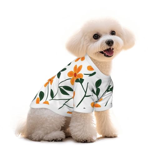 Myfsucce Hundebekleidung für kleine Hunde, orangefarbene Blume, Hunde-Shirts für Jungen, Mädchen, Welpen, Haustiere, Katzen, Sommer, passend für 1,8–2,9 kg Myfsucce Hundebekleidung für kleine Hunde, orangefarbene Blume, Hunde-Shirts für Jungen, Mädchen, Welpen, Haustiere, Katzen, Sommer, passend für 1,8–2,9 kg von Myfsucce