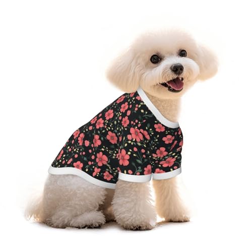 Myfsucce Hundebekleidung für kleine Hunde, rosa Blume, schwarzer Hintergrund, Hunde-Shirts für Jungen, Mädchen, Welpen, Haustiere, Katzen, Sommer, passend für 1,8–2,9 kg Myfsucce Hundebekleidung für kleine Hunde, rosa Blume, schwarzer Hintergrund, Hunde-Shirts für Jungen, Mädchen, Welpen, Haustiere, Katzen, Sommer, passend für 1,8–2,9 kg von Myfsucce