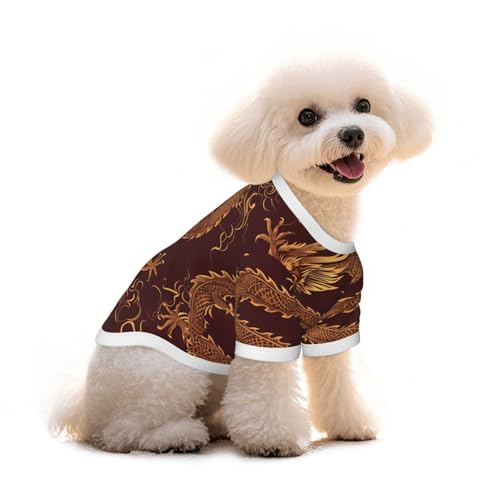 Myfsucce Hundebekleidung für kleine Hunde, traditionelles Drachen-Hunde-Shirt, für Jungen, Mädchen, Welpen, Haustiere, Katzen, Sommer, passend für 2,9–4,5 kg Myfsucce Hundebekleidung für kleine Hunde, traditionelles Drachen-Hunde-Shirt, für Jungen, Mädchen, Welpen, Haustiere, Katzen, Sommer, passend für 2,9–4,5 kg von Myfsucce
