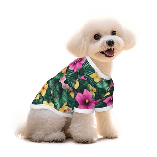 Myfsucce Hundebekleidung für kleine Hunde, tropisches Hibiskusblatt-Muster, Hunde-Shirts für Jungen, Mädchen, Welpen, Haustiere, Katzen, Sommer-Passform, 1,8–2,9 kg Myfsucce Hundebekleidung für kleine Hunde, tropisches Hibiskusblatt-Muster, Hunde-Shirts für Jungen, Mädchen, Welpen, Haustiere, Katzen, Sommer-Passform, 1,8–2,9 kg von Myfsucce