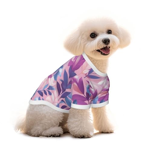 Myfsucce Hundebekleidung für kleine Hunde, violett-blaue Blätter, Hunde-Shirts für Jungen, Mädchen, Welpen, Haustiere, Katzen, Sommer, passend für 2,9–4,5 kg Myfsucce Hundebekleidung für kleine Hunde, violett-blaue Blätter, Hunde-Shirts für Jungen, Mädchen, Welpen, Haustiere, Katzen, Sommer, passend für 2,9–4,5 kg von Myfsucce