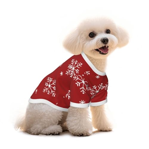 Myfsucce Hundekleidung für kleine Hunde, Weihnachtsschneeflocken, für Jungen, Mädchen, Welpen, Haustiere, Katzen, Sommer, passend für 5 - 7,3 kg, Rot Myfsucce Hundekleidung für kleine Hunde, Weihnachtsschneeflocken, für Jungen, Mädchen, Welpen, Haustiere, Katzen, Sommer, passend für 5 - 7,3 kg, Rot von Myfsucce
