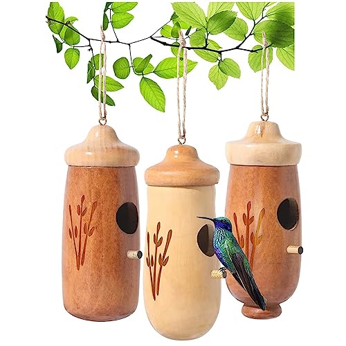 Myhoomowe 5,1 Zoll Mini Bird Bird House Holz Vogel Schaukel zum Aufhängen im Freien 3 Stück von Myhoomowe