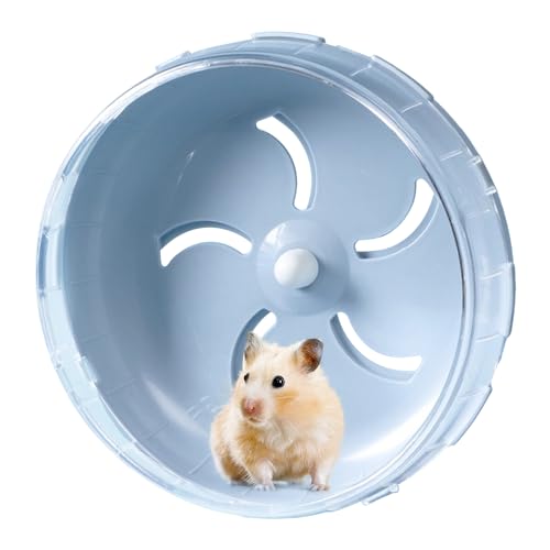 Myiosus Hamsterrad, Laufrad Hamster Leise Hamster Spielzeug Transparent, leises hamsterrad, rutschfeste Laufscheibe für Totoro Mouse Eichhörnchen Chinchillas Kleintier Haustier (Blau) von Myiosus