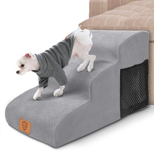 Myiosus Hundetreppe, Hundetreppe für Kleine Hunde, wasserdichte rutschfest Haustiertreppe, Tragbar Hunderampe aus Hochdichter Schwamm, Waschbar Hundetreppe 40 cm Hoch,Katzentreppe für Sofa Bett von Myiosus