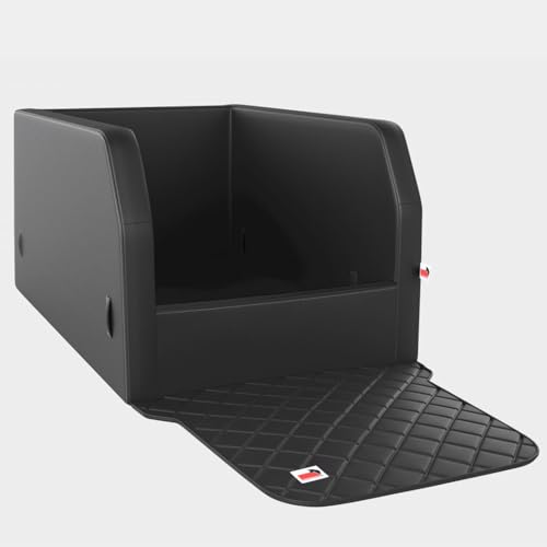 Hundebett Travelmat Rücksitz Plus mit Ort. Liegefläche und Verst. Unterboden (L (57x95x45 cm), JetBlack) von Mypado