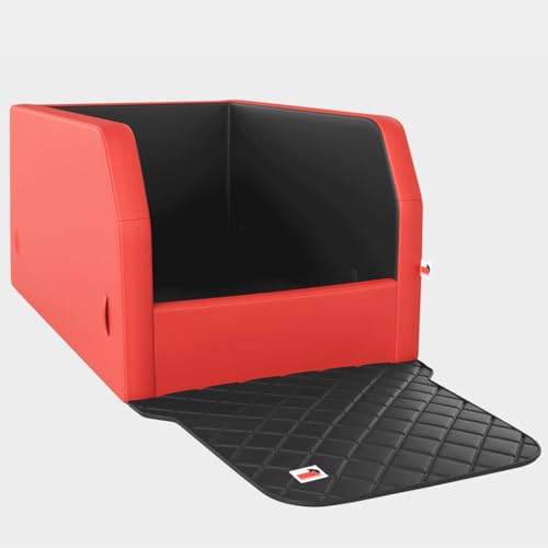 Hundebett Travelmat Rücksitz Plus mit Ort. Liegefläche und Verst. Unterboden (L (57x95x45 cm), pepperblack) von Mypado