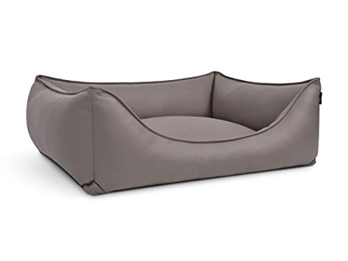 Mypado Hundebett, Hundesofa Dreamy Kunstleder in Taupe, 3 Größen, 110x90cm von Mypado