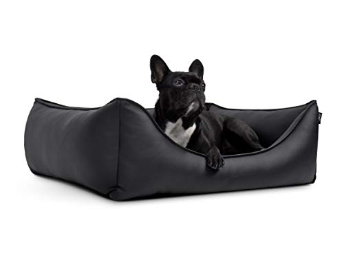 Mypado Hundebett, Hundesofa Dreamy Kunstleder in schwarz, 3 Größen von Mypado
