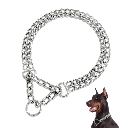 Mystercome Hundehalsband, Metall, Martingale-Halsband, Anti-Kau-Trainingshalsbänder, kaufest, rutschfest, verchromt, Doppelglieder-Hundehalsband für große, kleine, mittelgroße Hunde Mystercome Hundehalsband, Metall, Martingale-Halsband, Anti-Kau-Trainingshalsbänder, kaufest, rutschfest, verchromt, Doppelglieder-Hundehalsband für große, kleine, mittelgroße Hunde von Mystercome