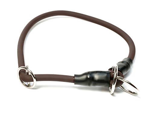 Mystique® Biothane Halsband rund mit Zugbegrenzung 8mm braun 50cm von Mystique