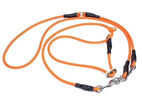 Mystique® Biothane Hunting Profi Umhängeleine 6mm Moxon mit Zugbegrenzung neon orange L-325cm von Mystique
