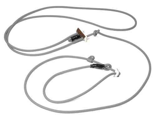 Mystique® Biothane Hunting Profi lautlos Umhängeleine 280cm Moxon mit Zugbegrenzung (6mm, grau) von Mystique