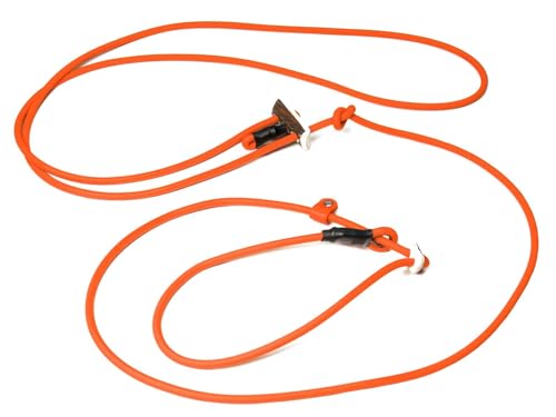 Mystique® Biothane Hunting Profi lautlos Umhängeleine 280cm Moxon mit Zugbegrenzung (6mm, neon orange) von Mystique