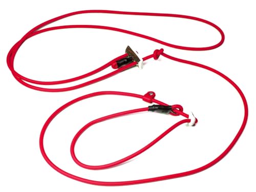 Mystique® Biothane Hunting Profi lautlos Umhängeleine 280cm Moxon mit Zugbegrenzung (8mm, rot) von Mystique