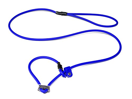 Mystique® Biothane Moxonleine Retrieverleine 6mm mit Zugbegrenzung (150cm, blau) von Mystique