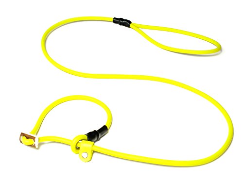 Mystique® Biothane Moxonleine Retrieverleine 6mm mit Zugbegrenzung (180cm, neon gelb) von Mystique