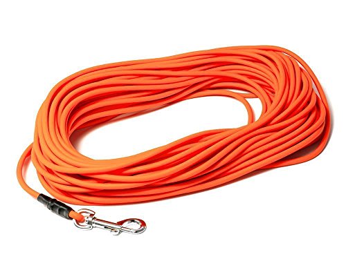 Mystique® Biothane Schleppleine rund 6mm Standard Karabiner Neonorange 20m von Mystique