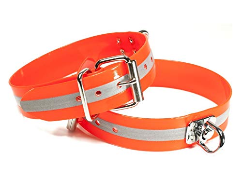Mystique® Biothane Schweisshalsband 38mm reflex orange 50-60cm von Mystique