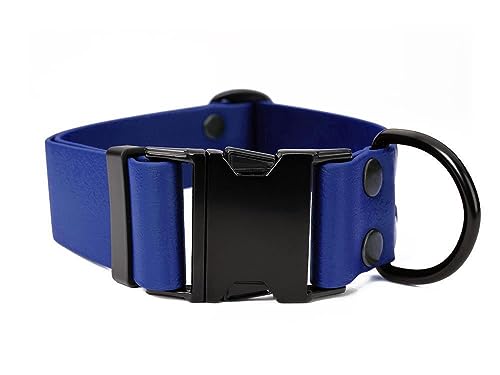 Mystique® Biothane klick Halsband 38mm blau 40-50cm von Mystique
