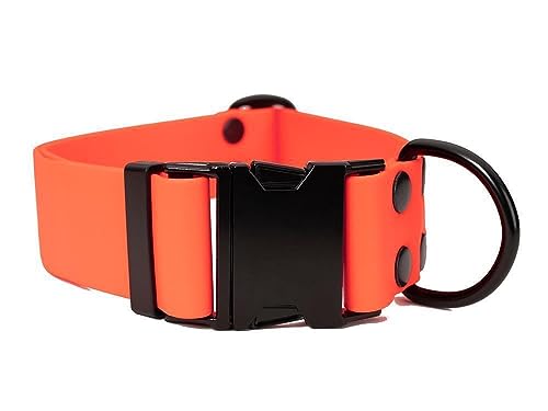 Mystique® Biothane klick Halsband 38mm neon orange 40-50cm von Mystique
