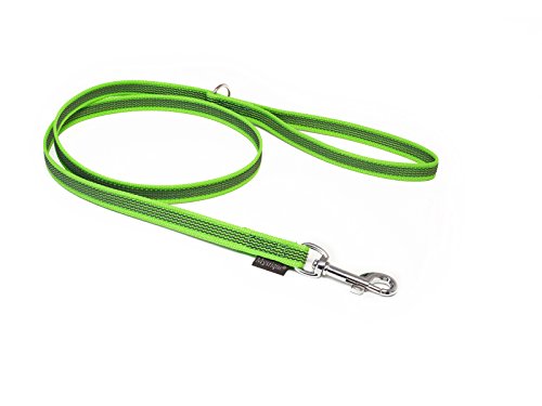 Mystique® Gummierte Leine 15mm mit Handschlaufe Standard Karabiner neon grün 1m von Mystique