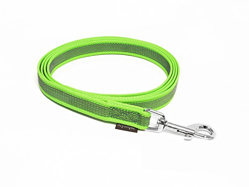 Mystique® Gummierte Leine 15mm ohne Handschlaufe Standard Karabiner neon grün 3m von Mystique