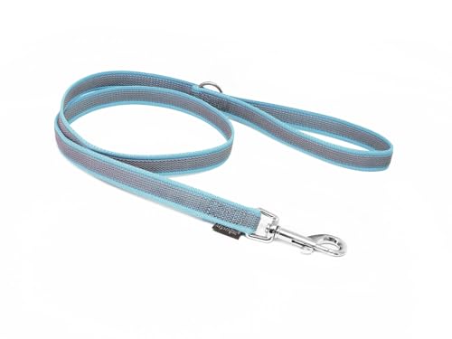 Mystique® Gummierte Leine 20mm mit Handschlaufe Standard Karabiner hellblau 3m von Mystique