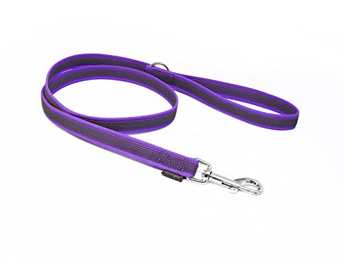 Mystique® Gummierte Leine 20mm mit Handschlaufe Standard Karabiner lila 2m von Mystique