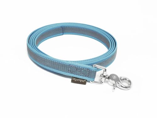 Mystique® Gummierte Leine 20mm ohne Handschlaufe Scherenkarabinerhaken hellblau 50cm von Mystique