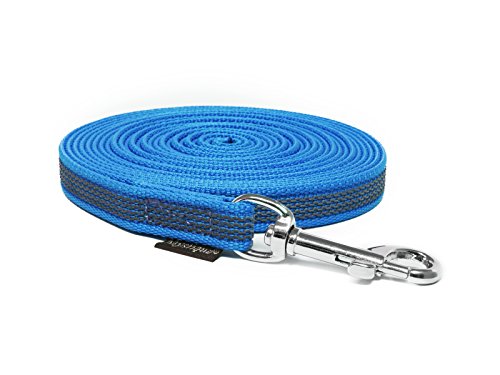 Mystique® Gummierte Schleppleine 12mm ohne Handschlaufe Standard Karabiner blau 7,5m von Mystique